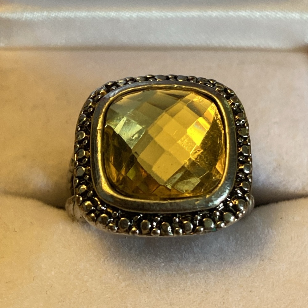 Square Faceted Costume Ring (6)